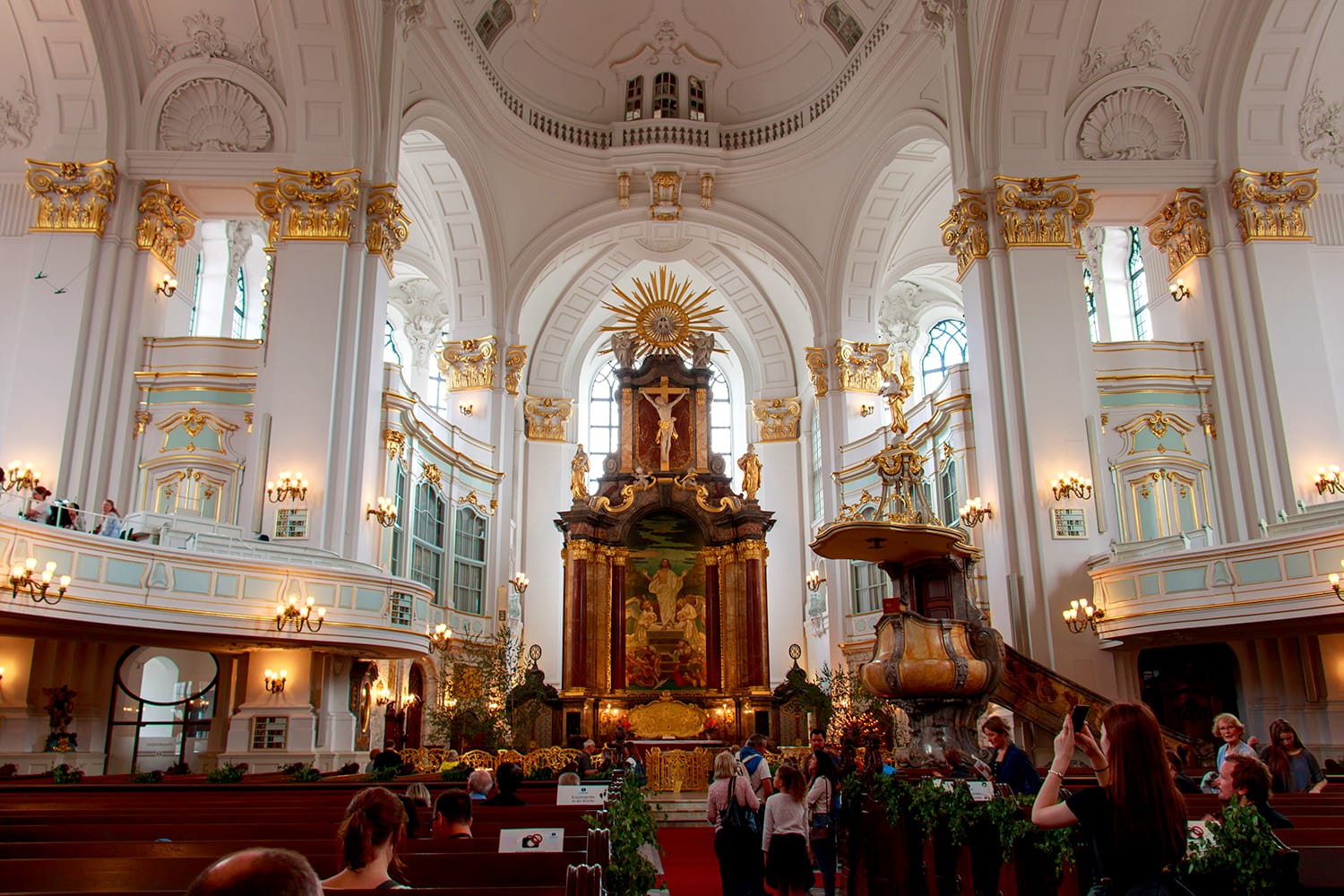 Interior of Saint Michael's Church in Hamburg, Germany