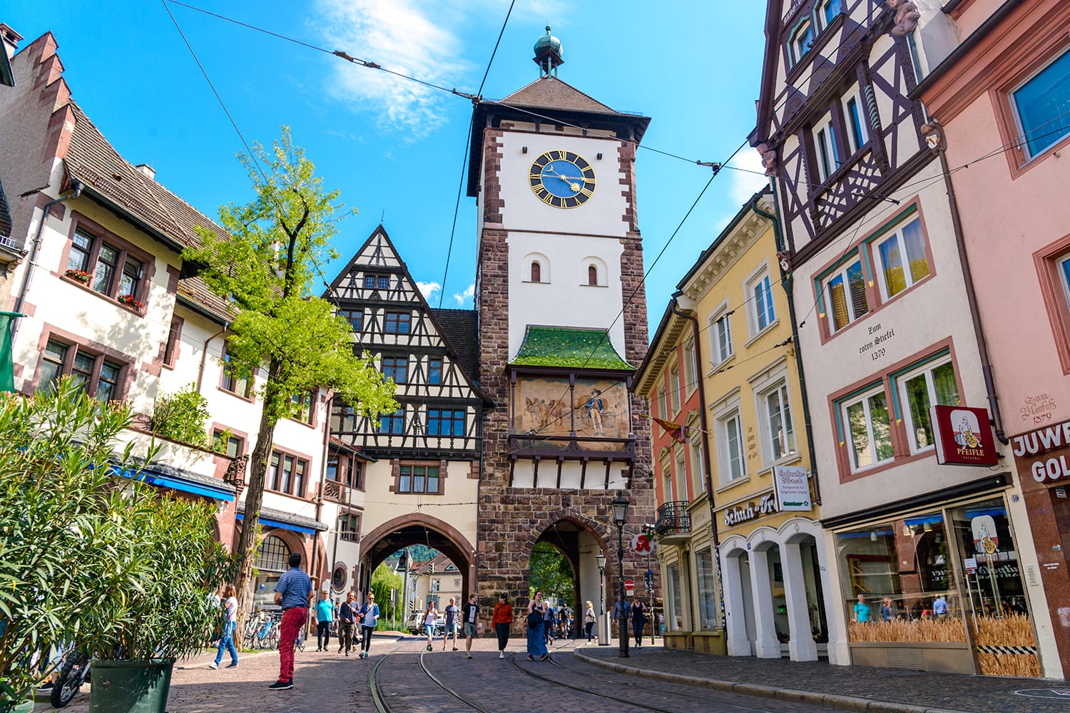 Schwabentor gate in Freiburg im Breisgau, Baden-wurttemberg, Germany