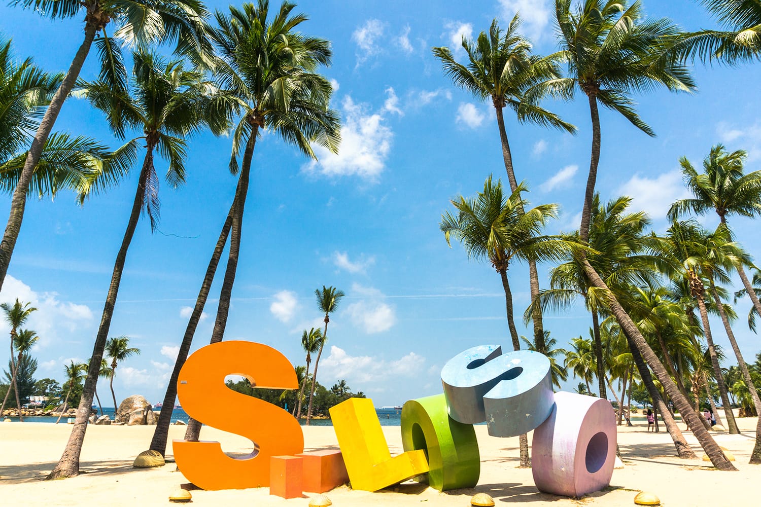 Siloso Beach Statue Landmark on Sentosa Island, Singapore