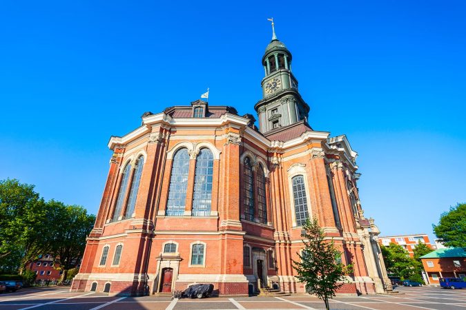 St. Michael Church is the most famous lutheran church in the Hamburg city, Germany