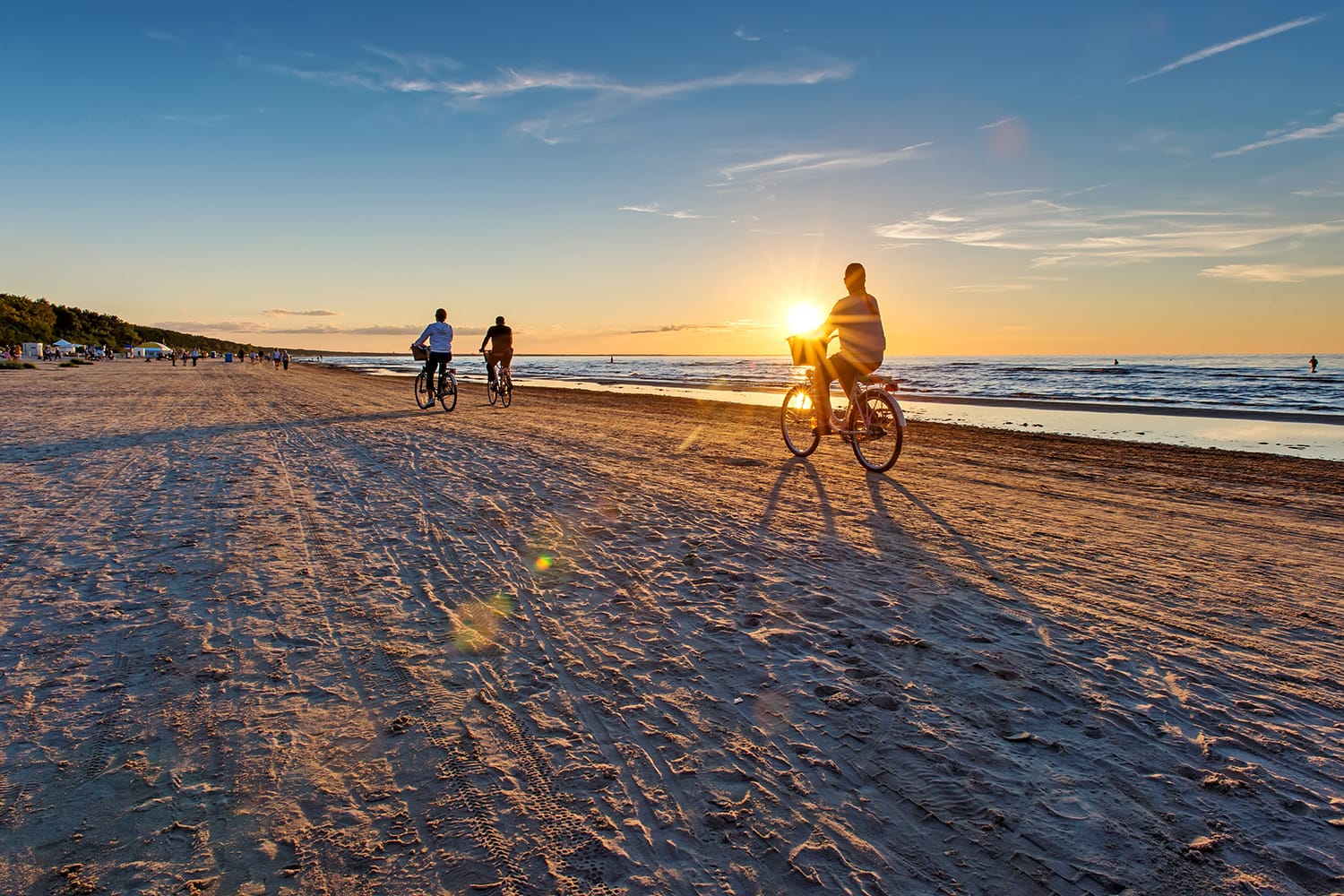 Empty Jurmala beach in Latvia at sunset