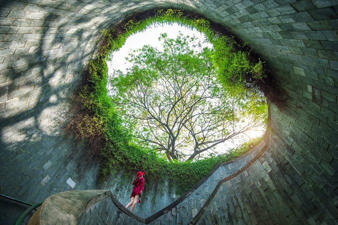 A woman at Fort Canning Park, Singapore