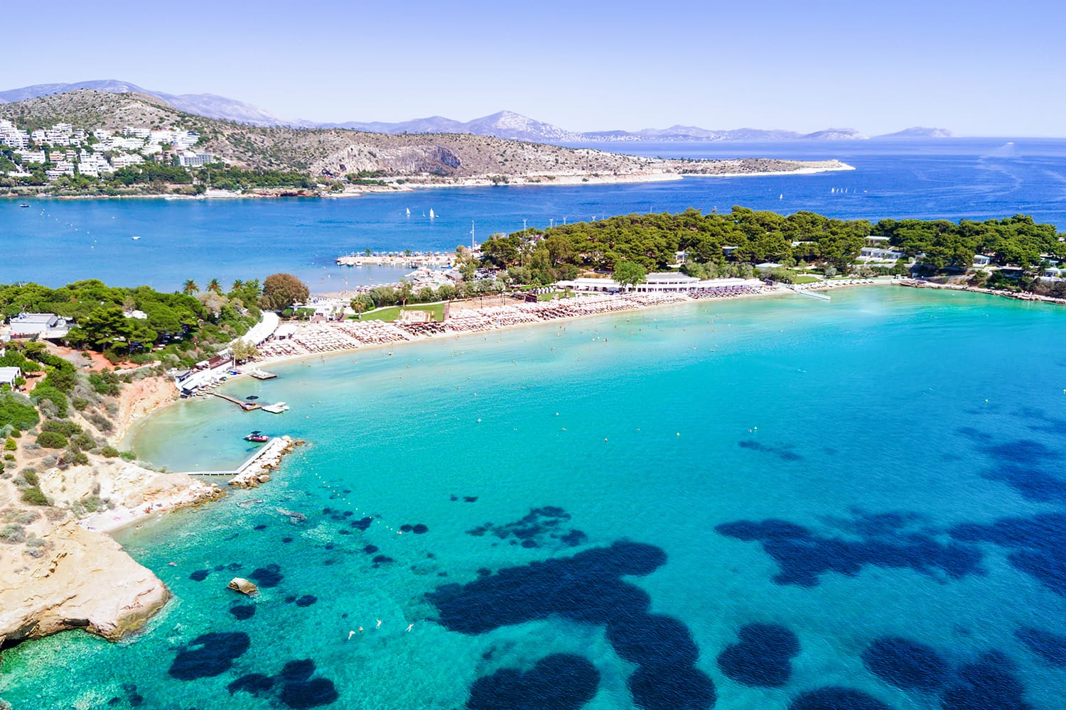 Famous Astir Beach in south Athens, Vouliagmeni, Greece