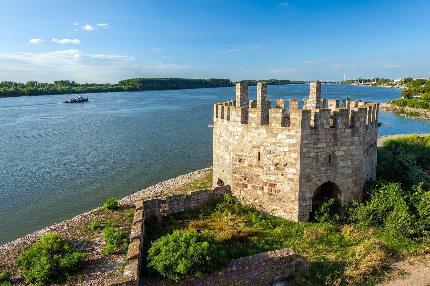 Smederevo Fortress, one of Europe's largest fortifications, in Semderevo, Serbia
