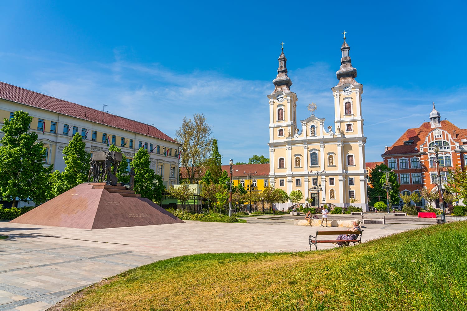 Heroes square in Miskolc, second largest city of Hungary