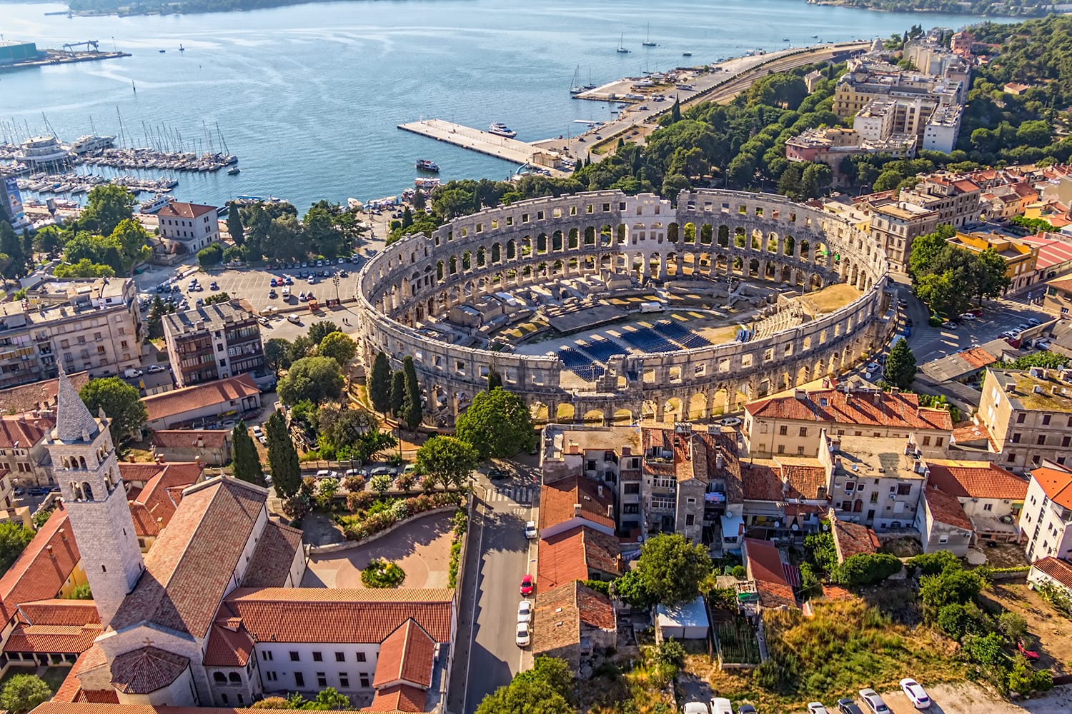 Aerial view of Pula, Croatia