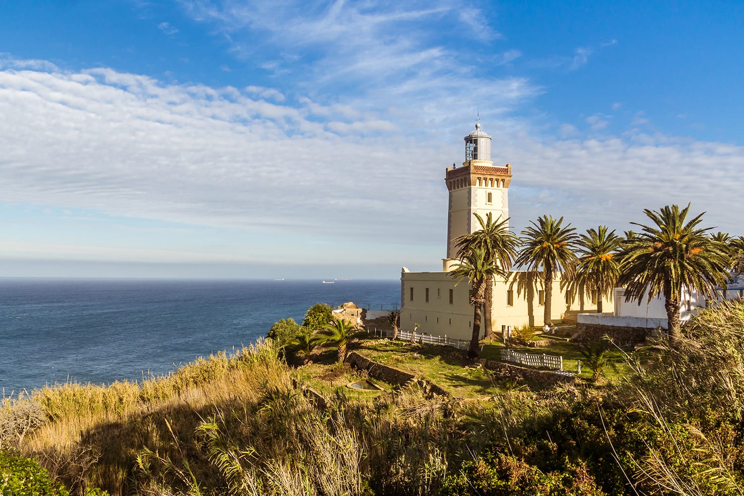 Cap Spartel, promontory at the entrance to the Strait of Gibraltar, 12 km West of Tangier, Morocco.