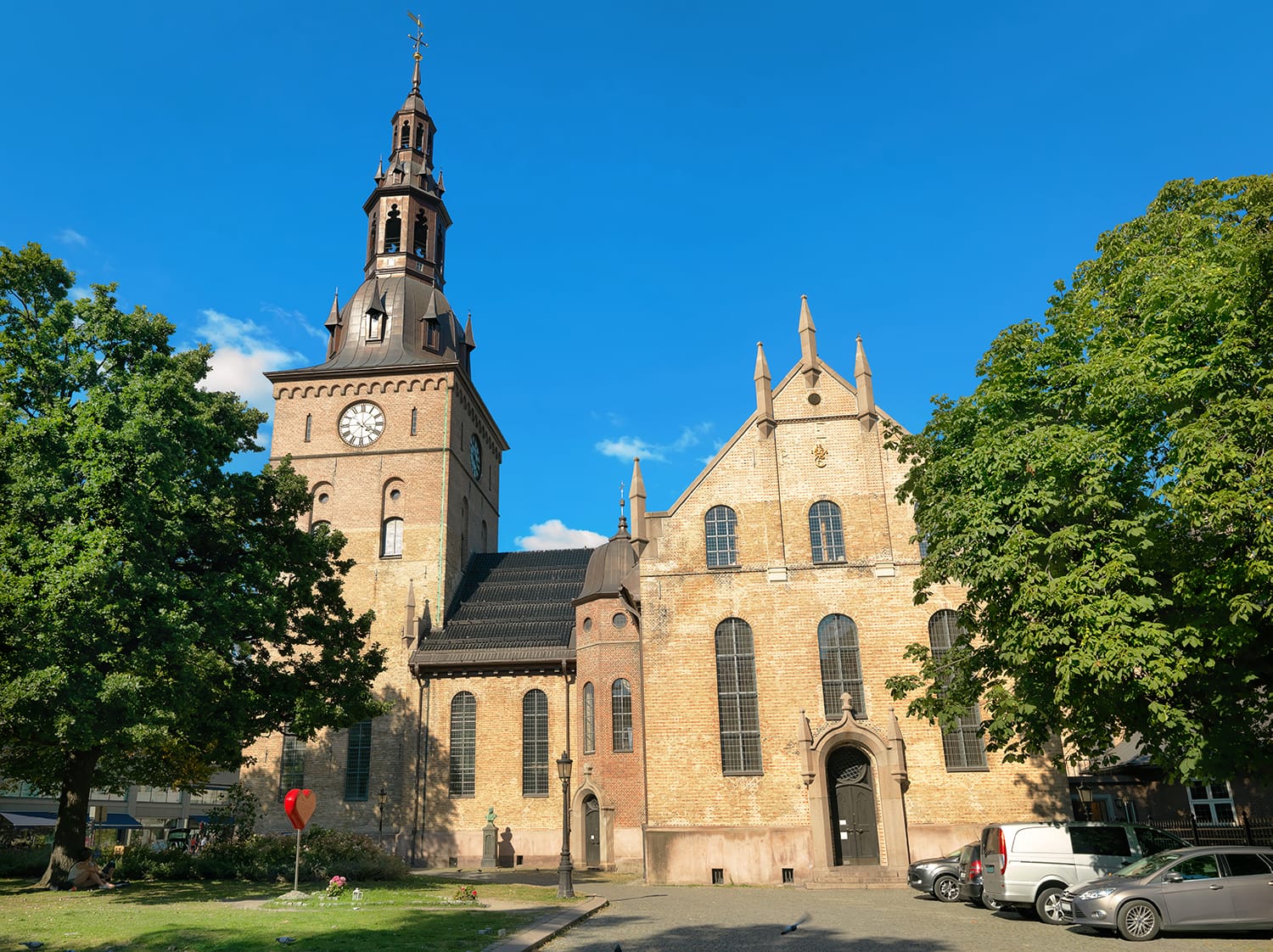 View of Domkirke Cathedral in Oslo. Norway, Europe