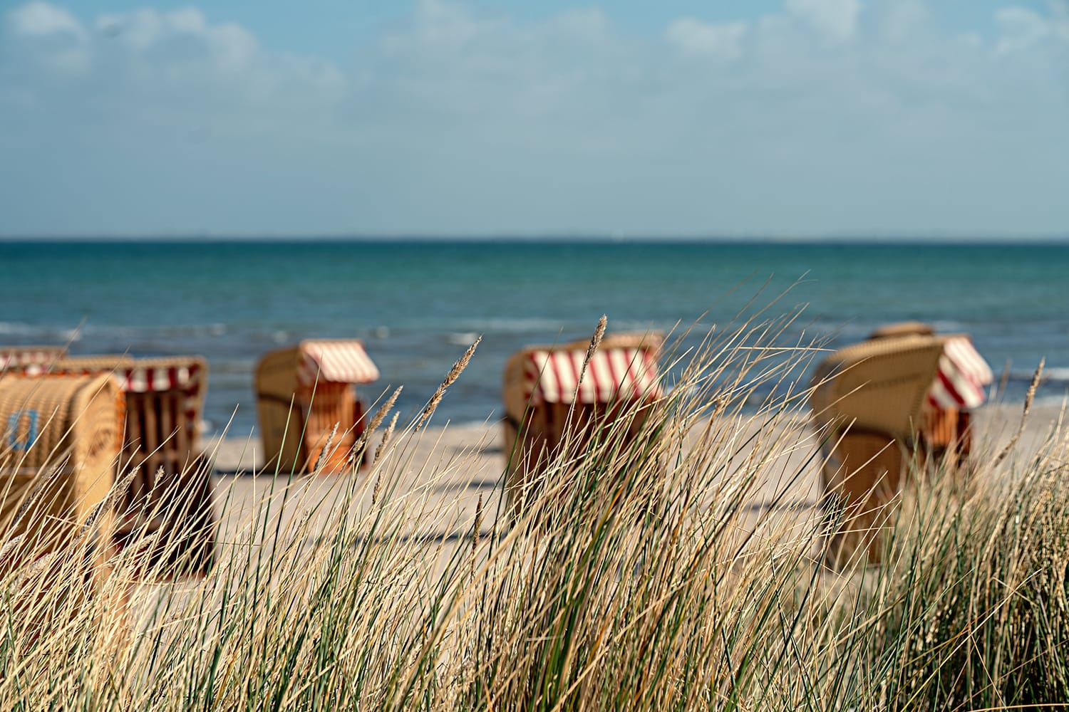 Beach chairs on Fehmarn Island, Germany