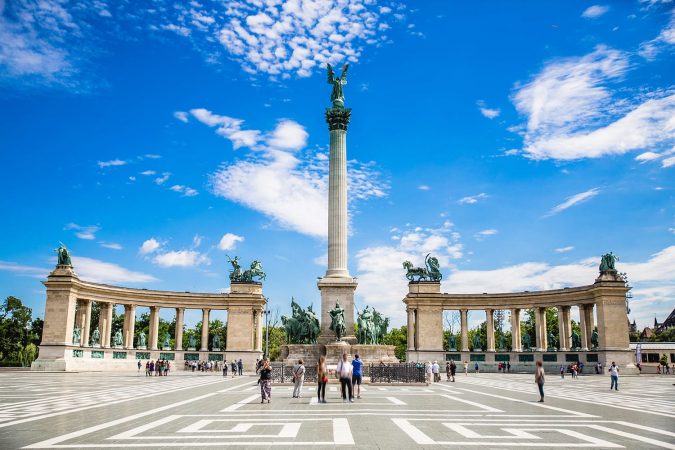 Millenium Monument on the Heroes' Square in Budapest, Hungary