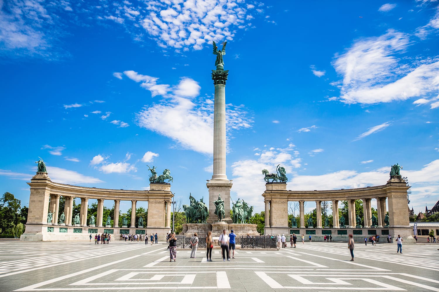 Millenium Monument on the Heroes' Square in Budapest, Hungary