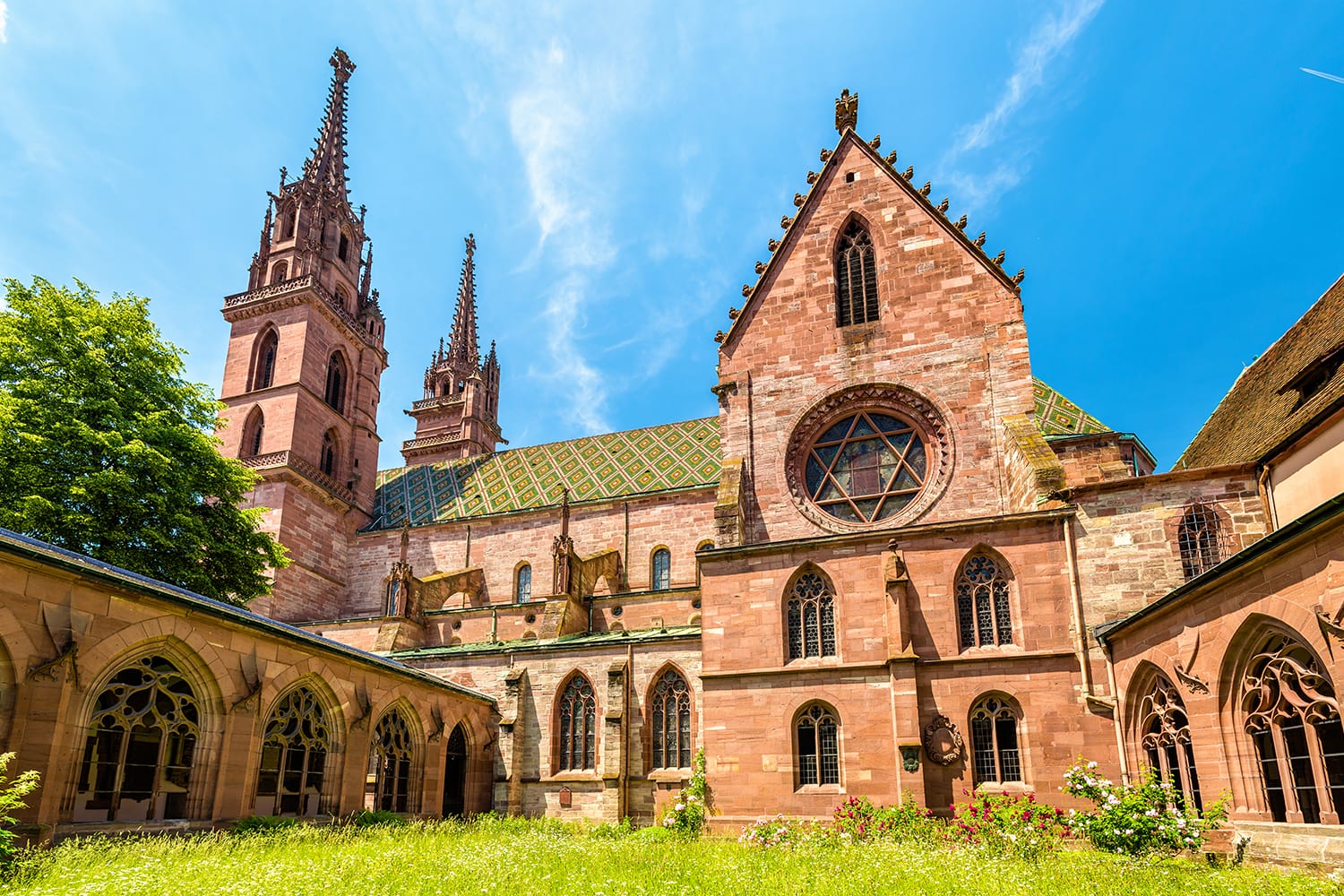 View of the Basel Minster Cathedral in Switzerland