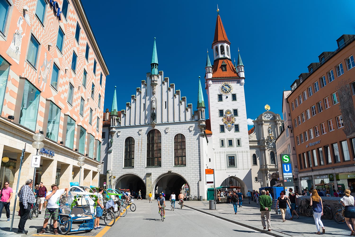 The Old Town Hall located on the Central square of Munich, Germany