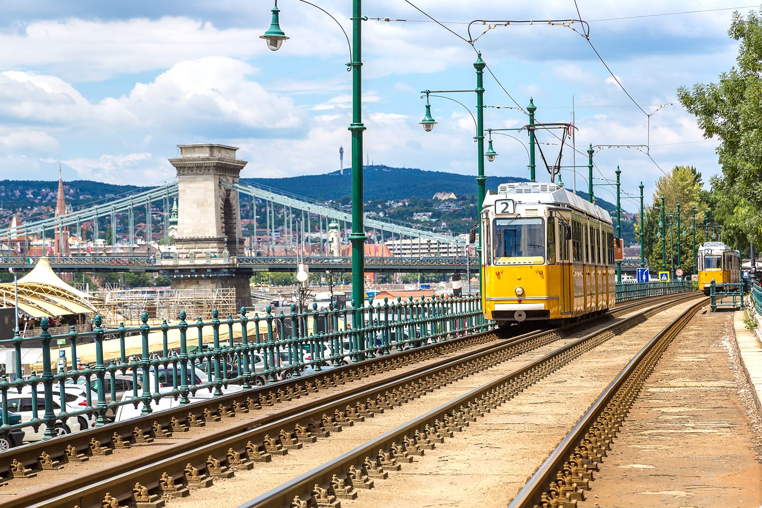 Retro tram in Budapest, Hungary