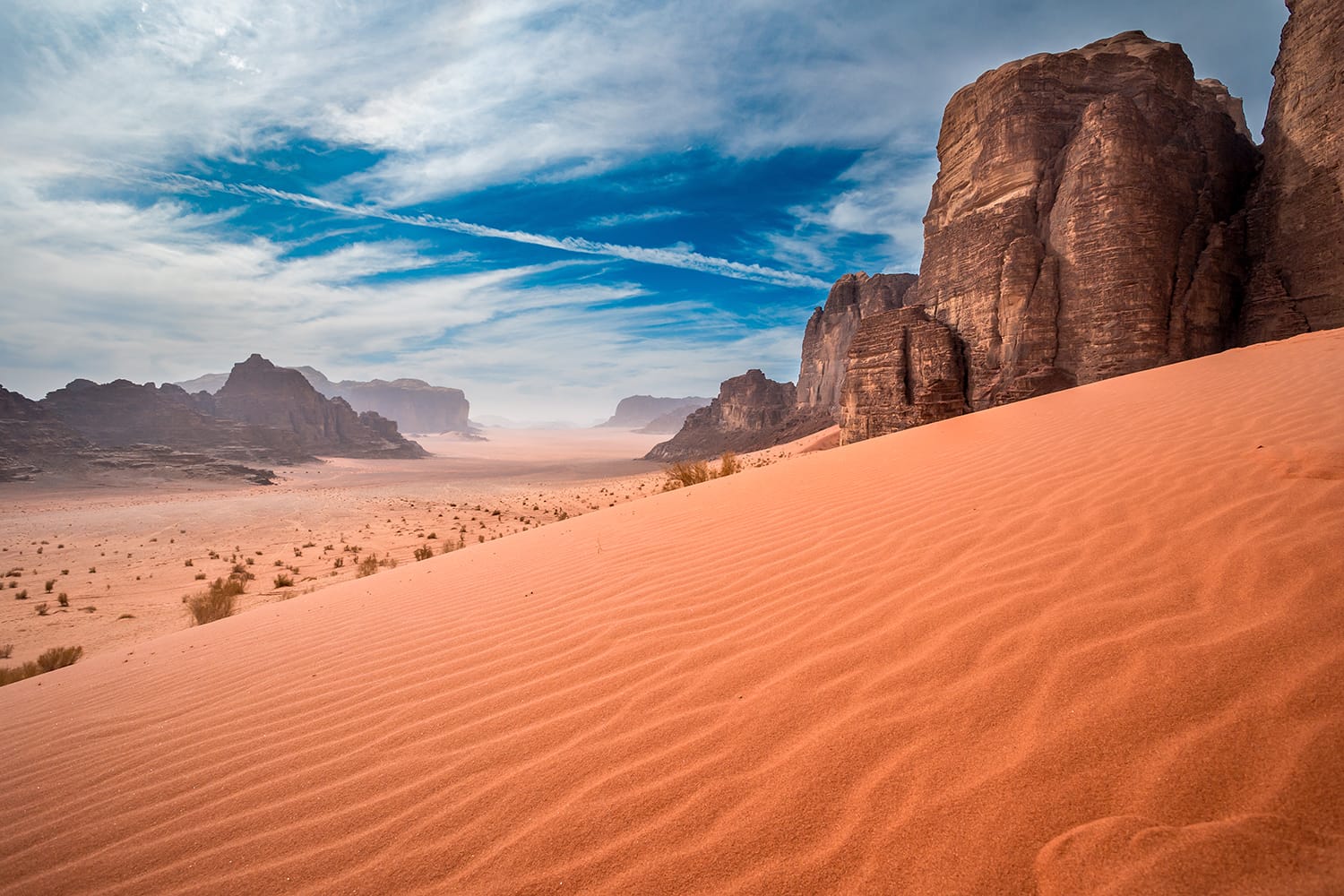 Sand-dunes in Wadi-Rum desert, Jordan, Middle East