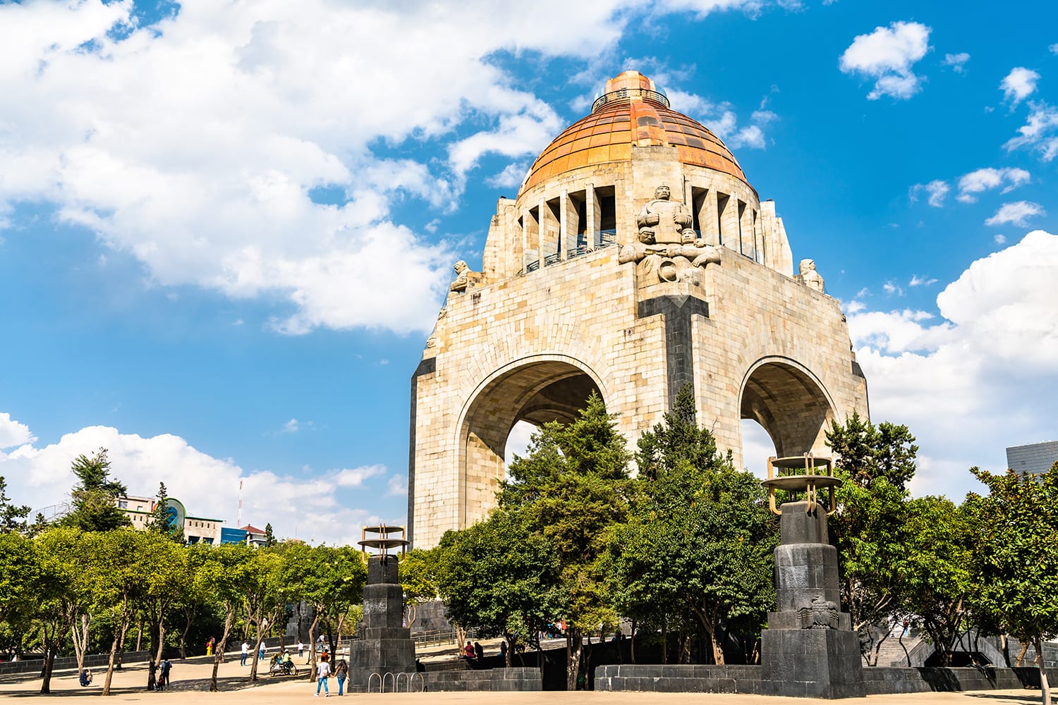 The Monument to the Revolution in Republic Square, Mexico City
