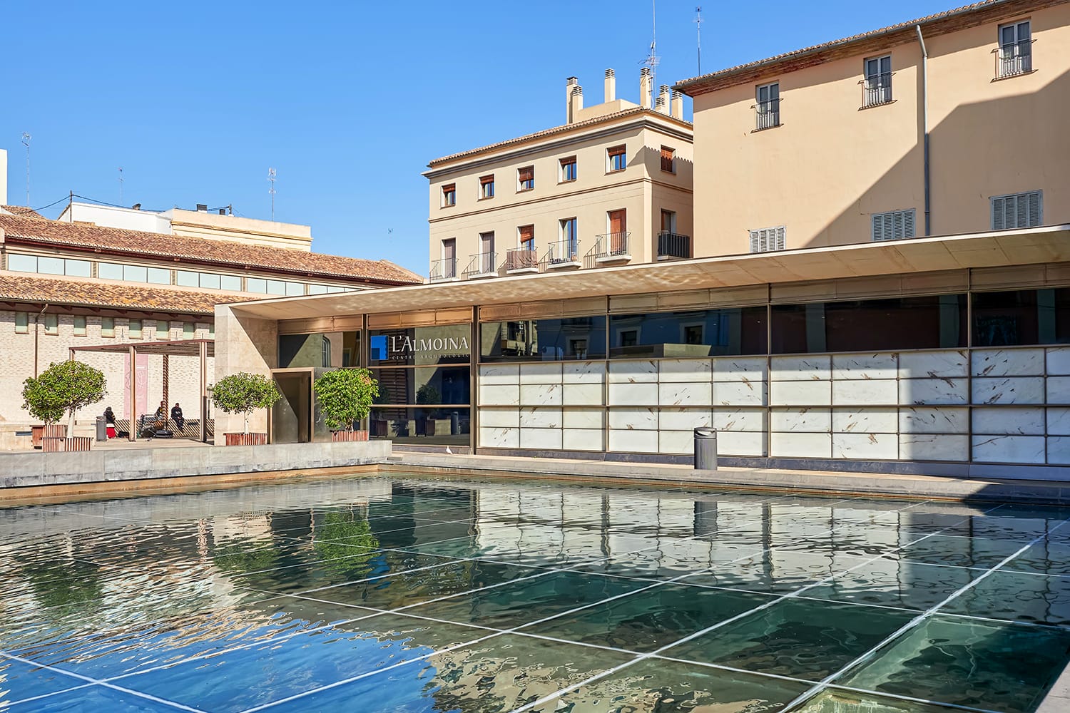 Square and archaeological center of L'almoina in Valencia, Spain