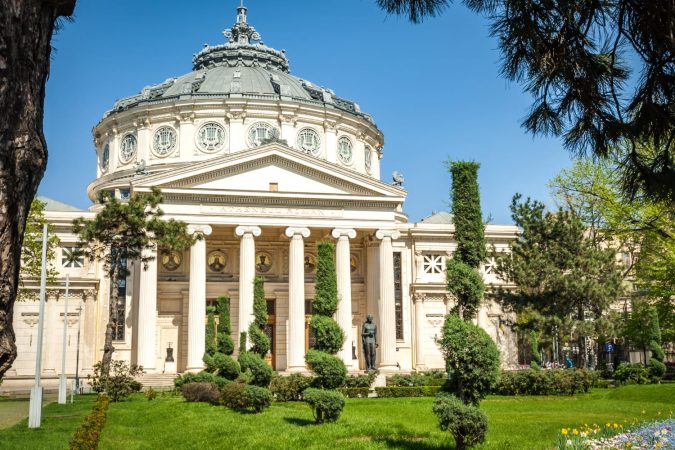 The Romanian Athenaeum (Ateneul Roman) is a concert hall in the center of Bucharest, Romania