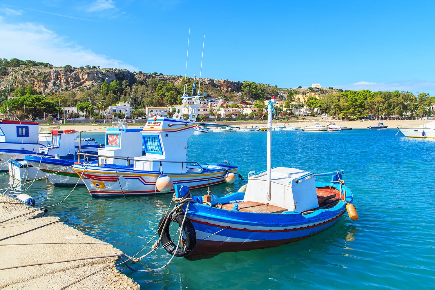 Boats in a port in San Vito Lo Capo, Sicily, Italy