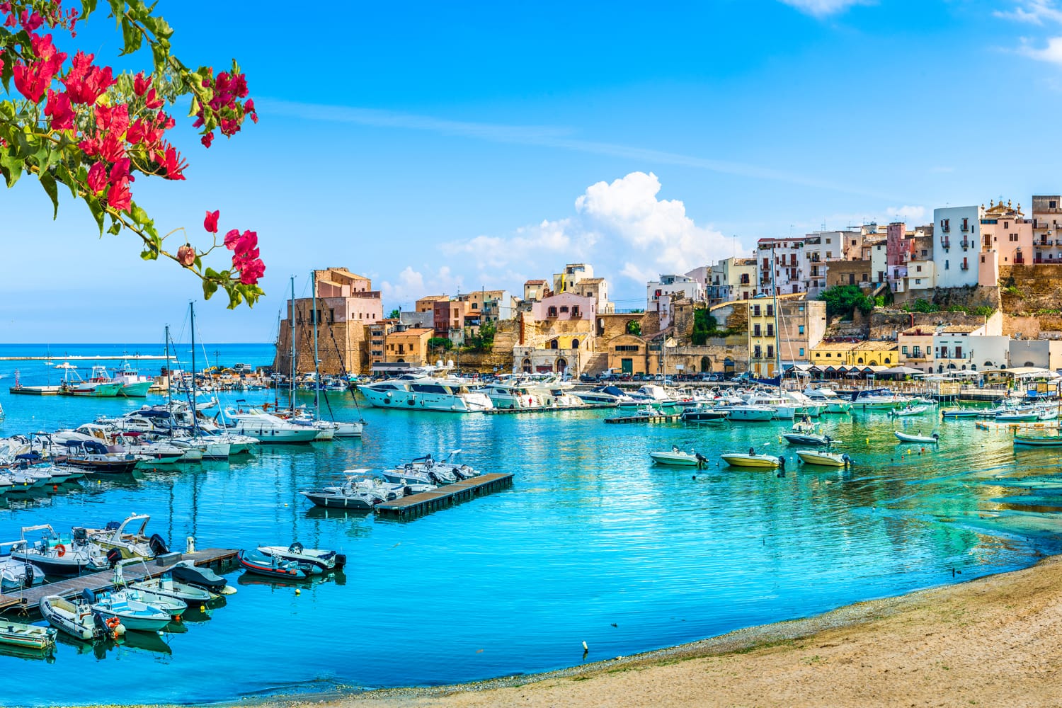 Sicilian port of Castellammare del Golfo, amazing coastal village of Sicily island, province of Trapani, Italy