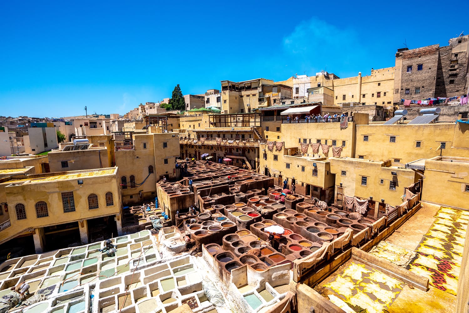 Leather tanneries in Fez, Morocco