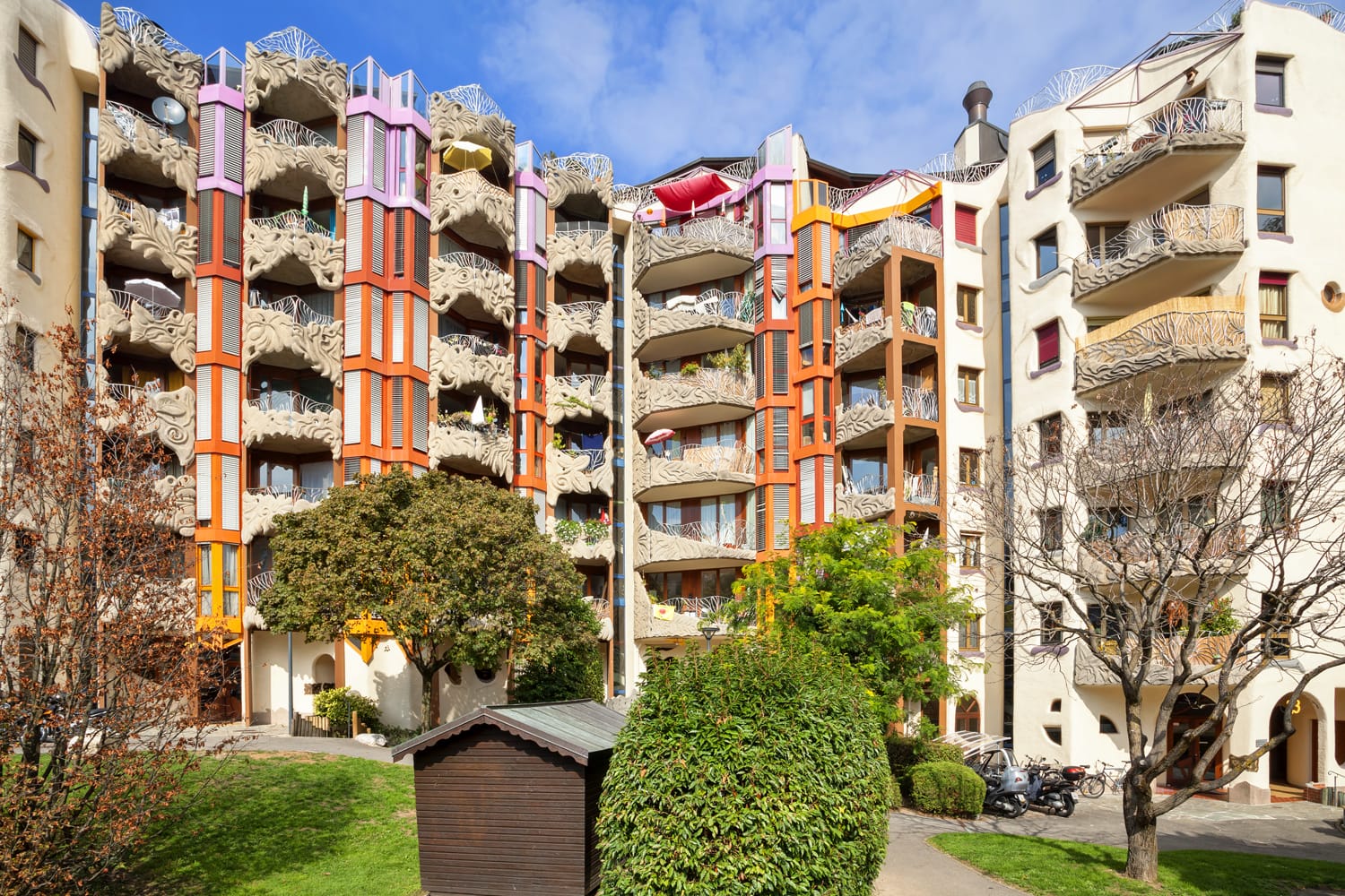Les Schtroumpf buildings in Geneva, Switzerland