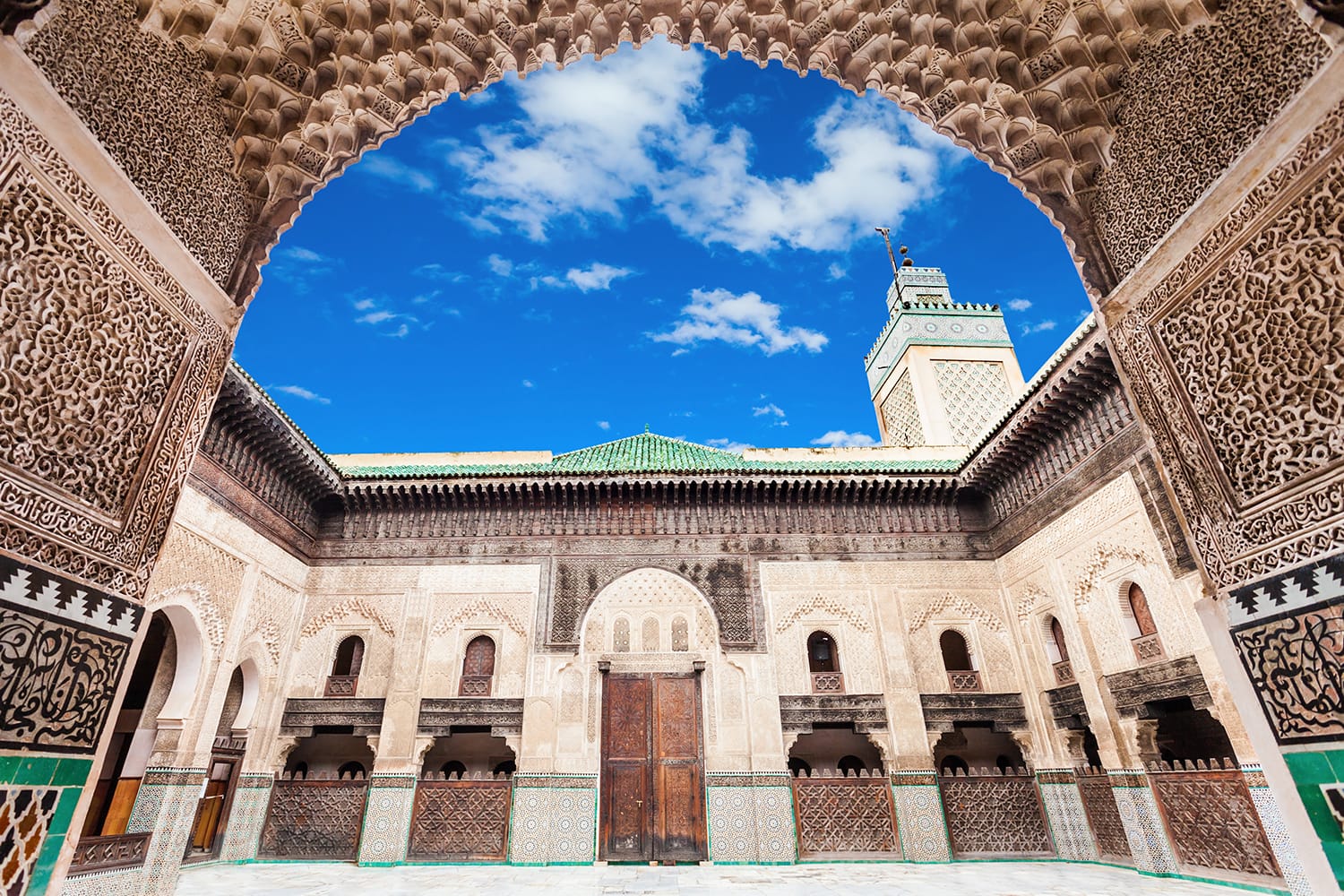 The Medersa Bou Inania is a madrasa in Fes, Morocco