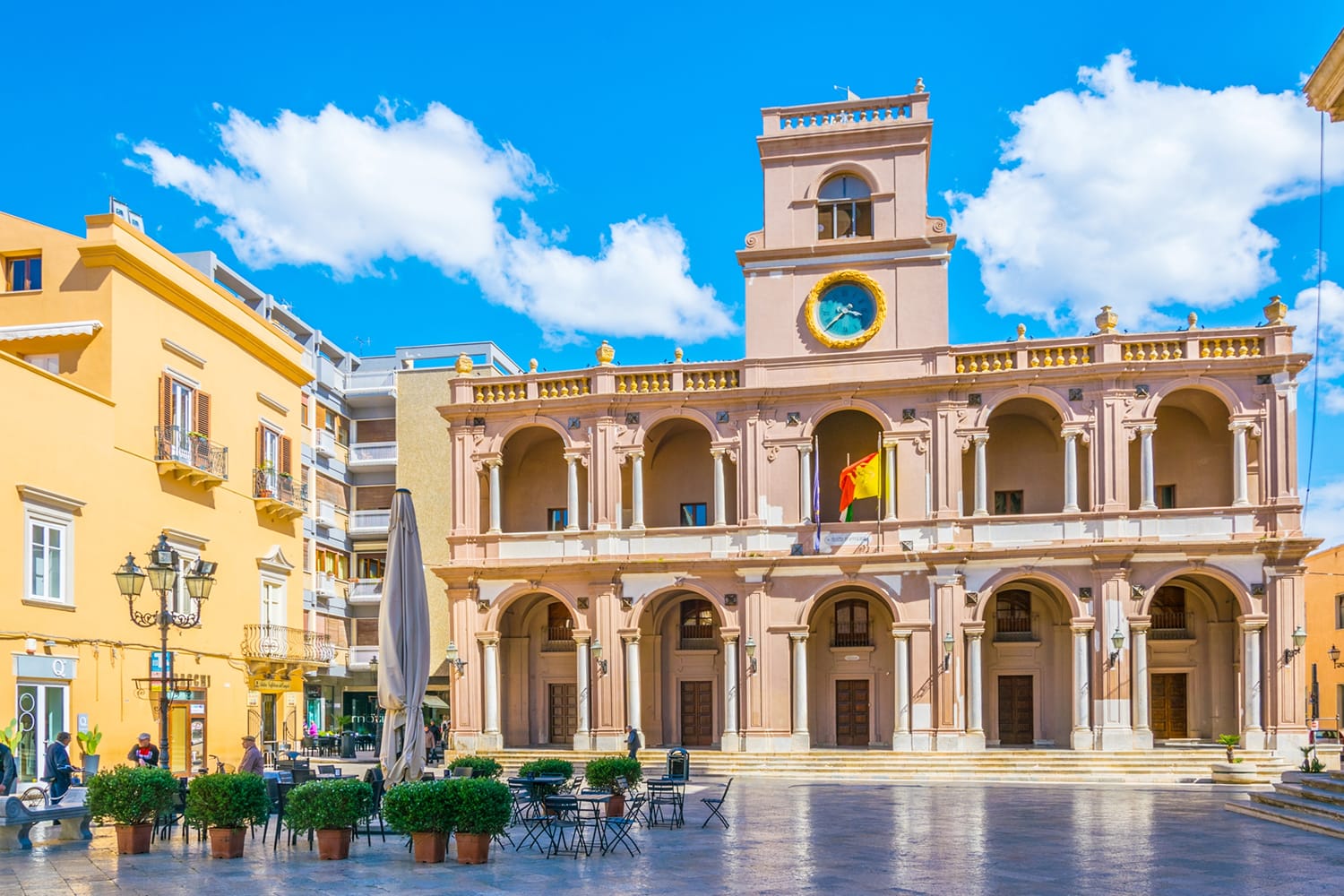 View of the Palazzo XII Aprile in Marsala, Sicily, Italy