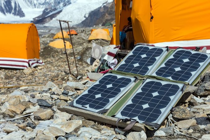 Portable solar panels for camping