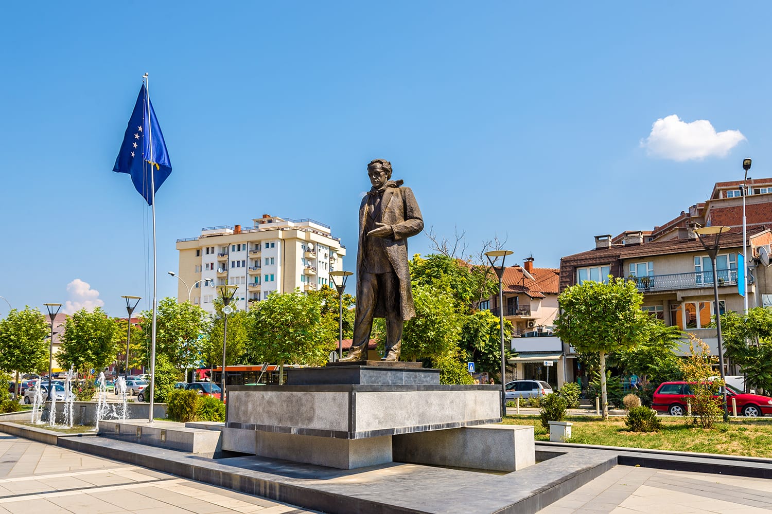 Statue of Ibrahim Rugova in Pristina - Kosovo