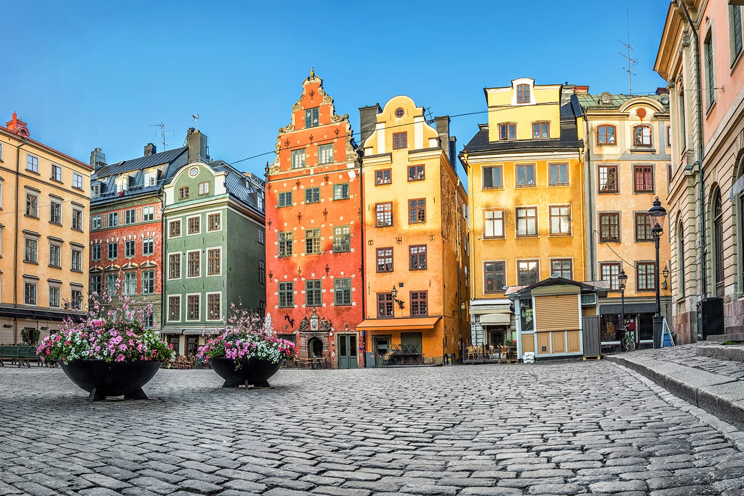 Old colorful houses on Stortorget square in Stockholm, Sweden