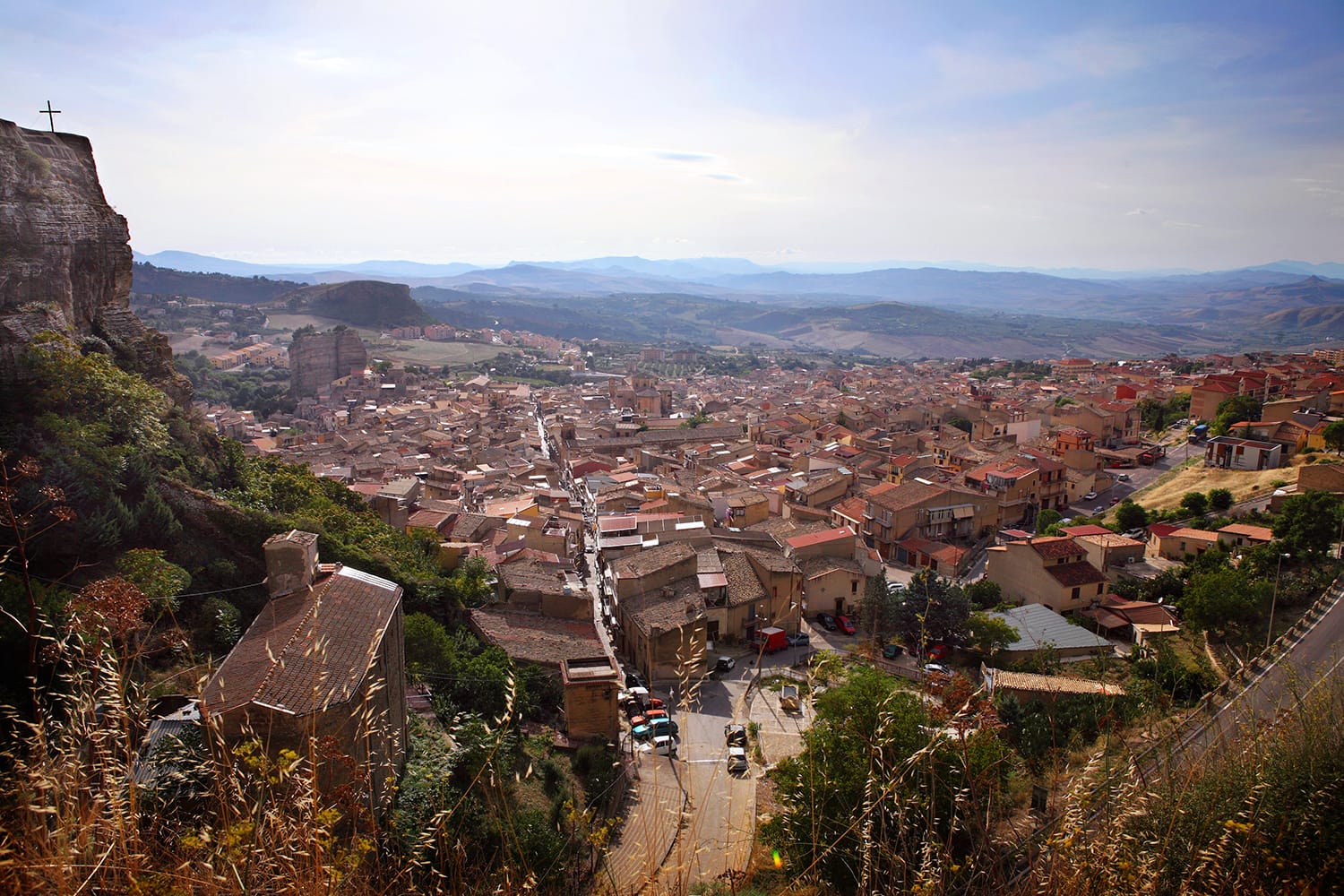 View of Corleone town in Sicily Italy