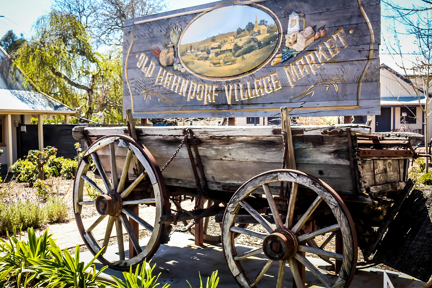 Old wooden cart in Hahndorf, Adelaide Hills, South Australia