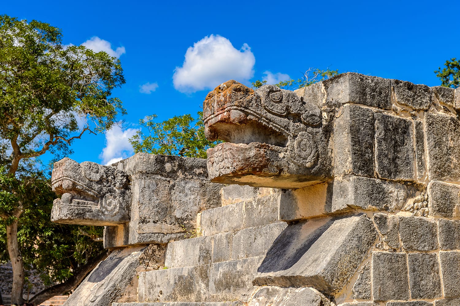 Plumed Serpent, Venus Platform, Chichen Itza, Mexico