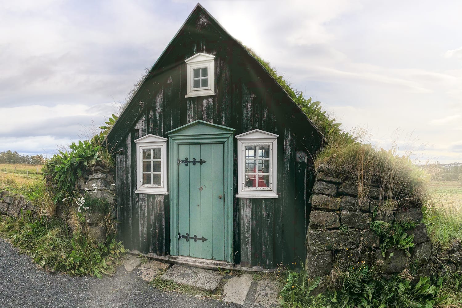 Arbaer Open Air Museum with classic Icelandic Wooden Houses.
