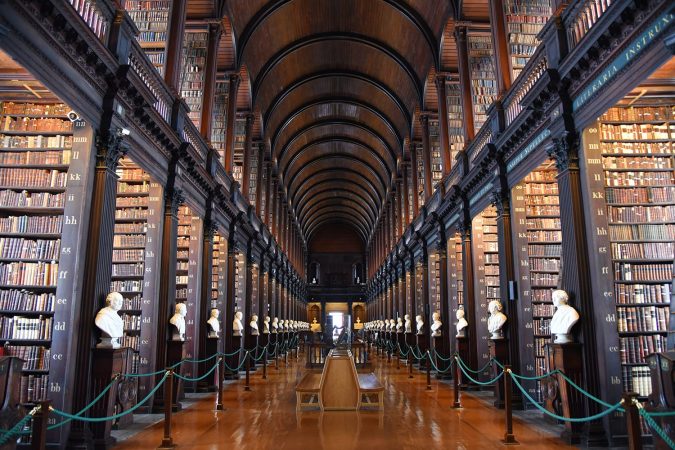 The Long Room in the Old Library at Trinity College Dublin.