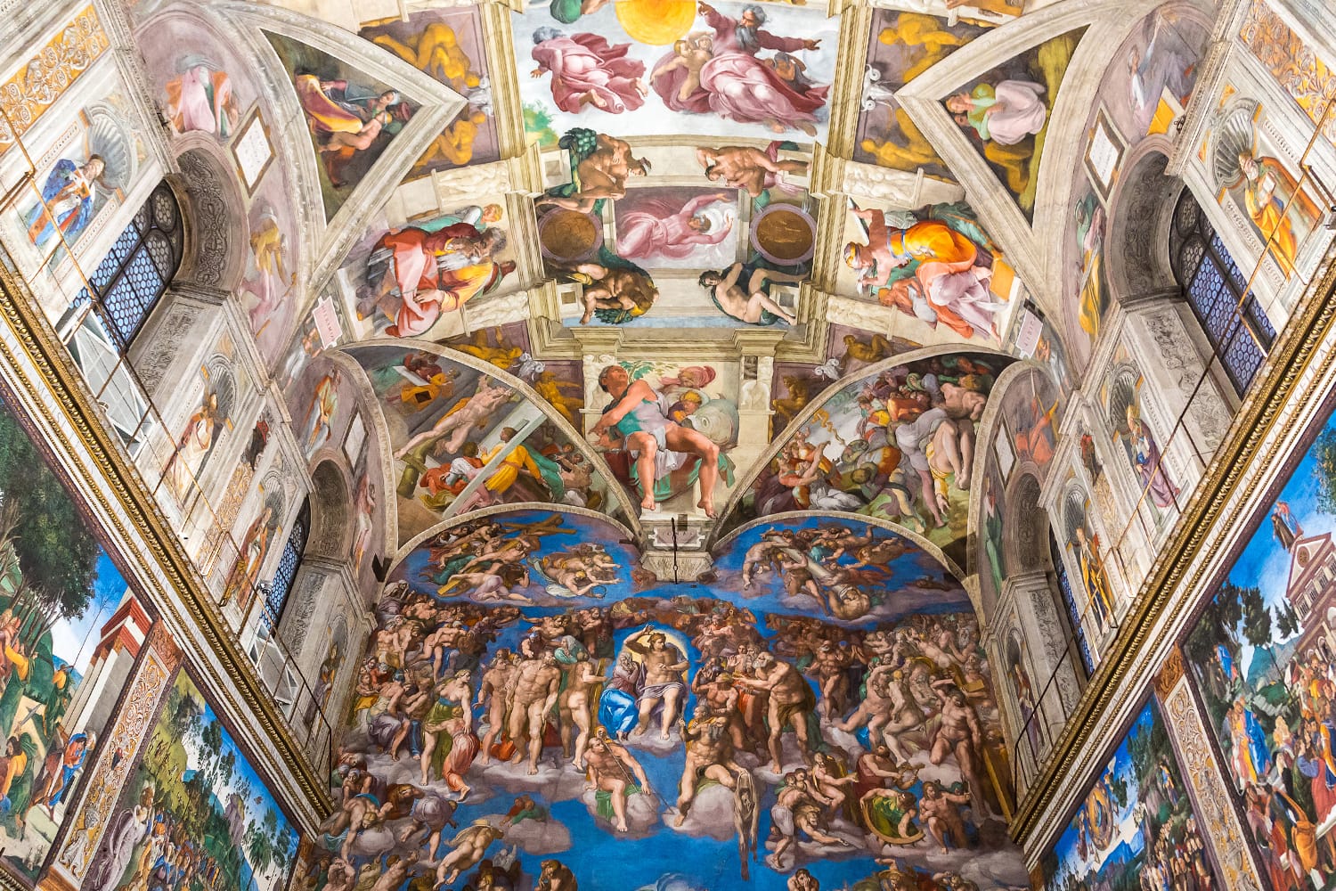 Ceiling of the Sistine chapel in the Vatican museum in Vatican, Rome, Italy