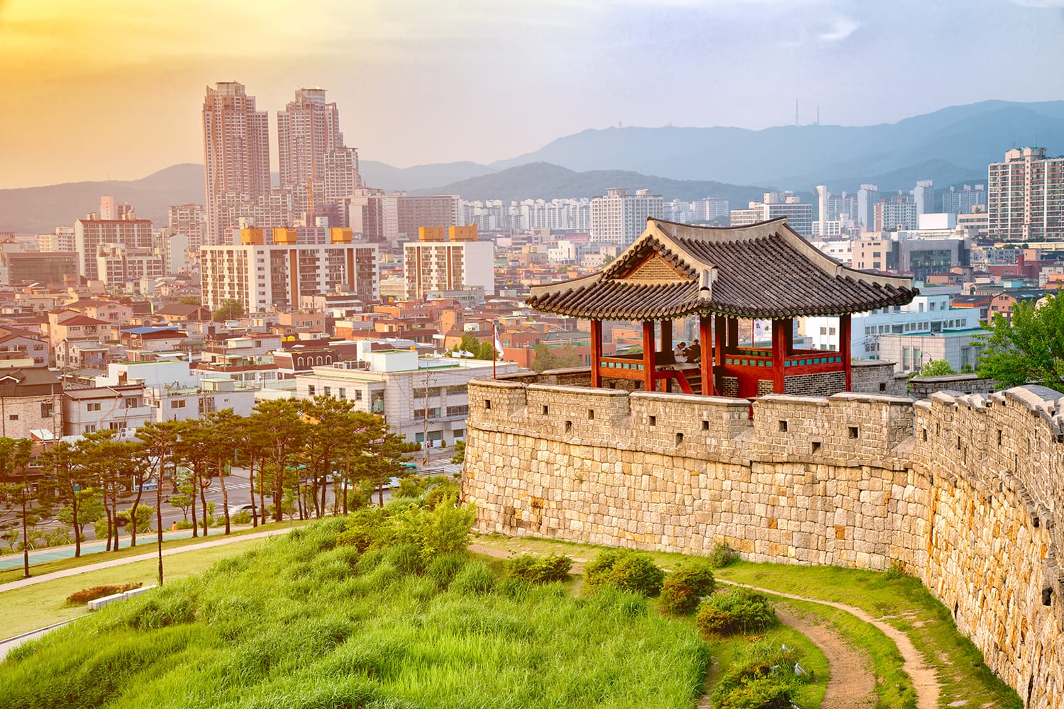 Hwaseong is a fortress of the Joseon Dynasty that surrounds the centre of Suwon City, South Korea