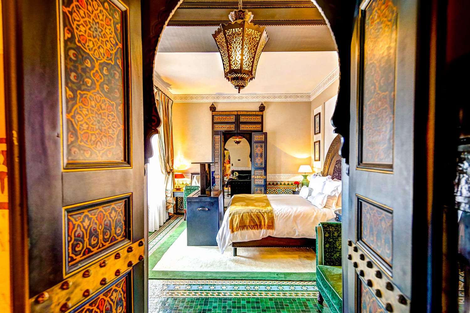 Interior of a suite at La Mamounia resort in Marrakech Morocco