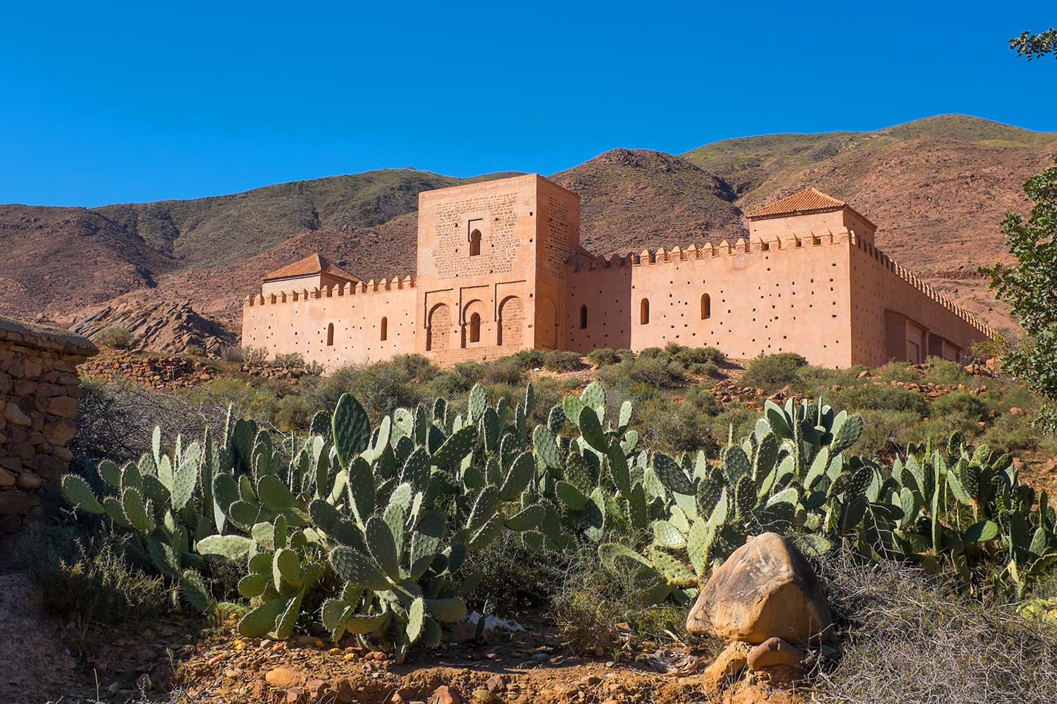 View at Hill with Old Almohad Tin Mal Mosque in Morocco