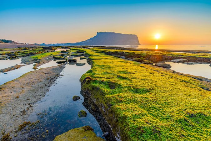 Sunrise at Jeju Do Seongsan Ilchulbong, Jeju Island, South Korea