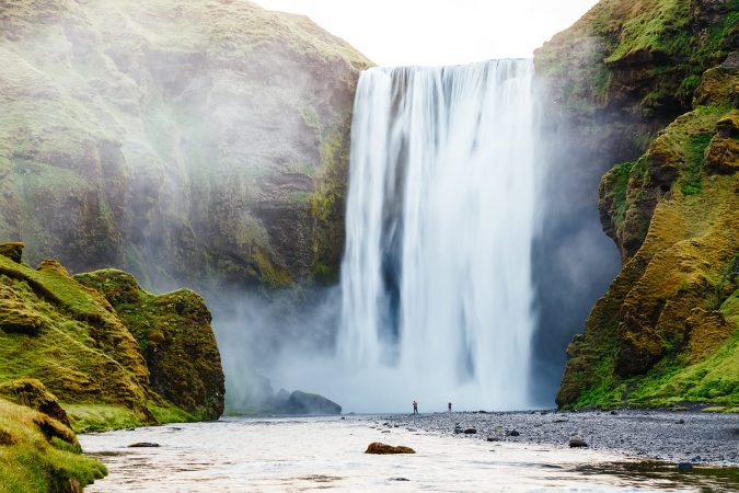 amous Skogafoss waterfall in Iceland