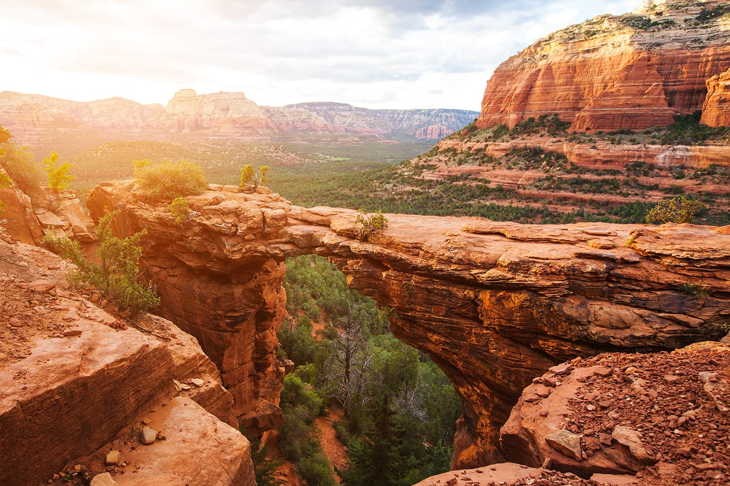 Travel in Devil's Bridge Trail, scenic view panoramic landscape, Sedona, Arizona, USA
