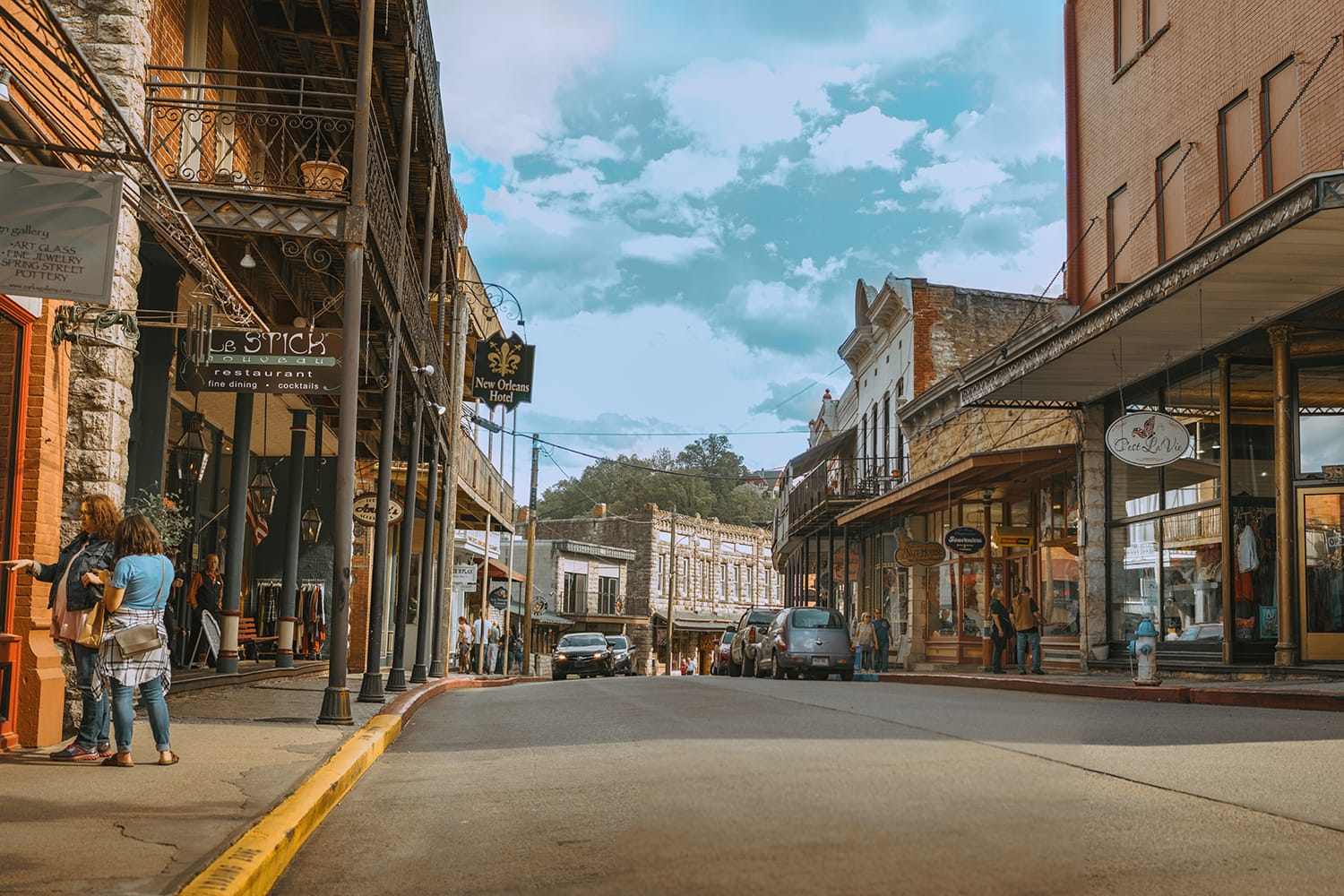 Beautiful street view downtown Eureka Springs, Arkansas, USA