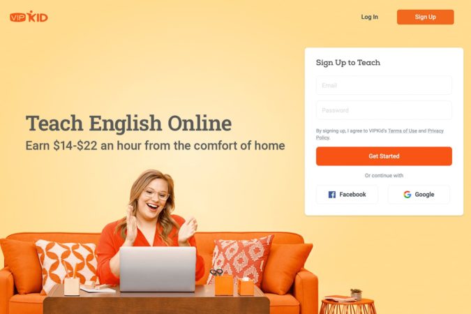 Screenshot of Vipkid Website