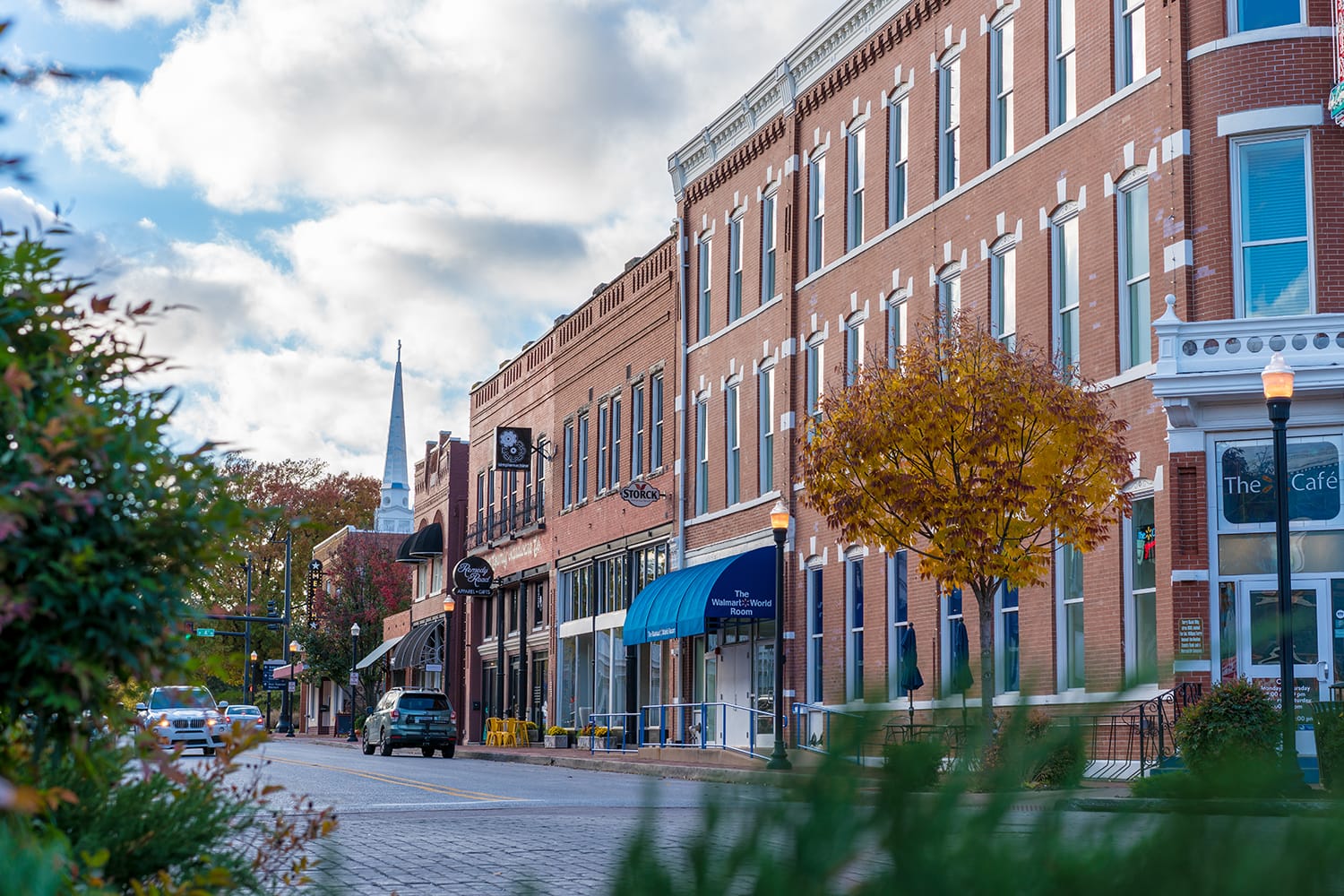 View of Walmart Museum downtown Bentonville, Northwest Arkansas