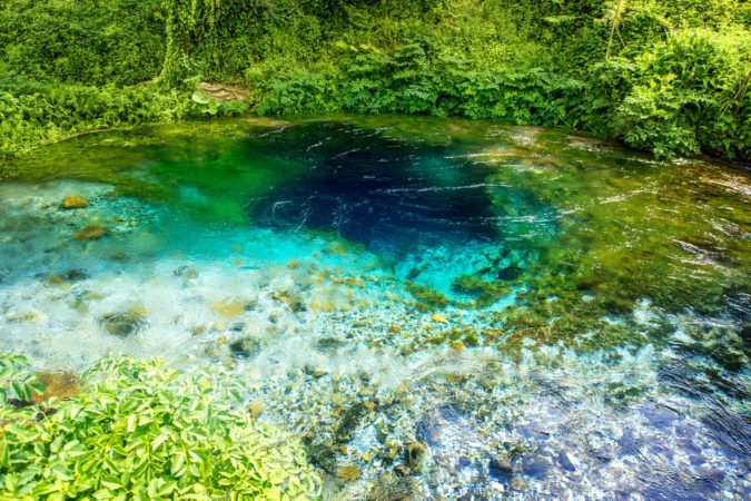 National landmark spring Blue Eye in Albania