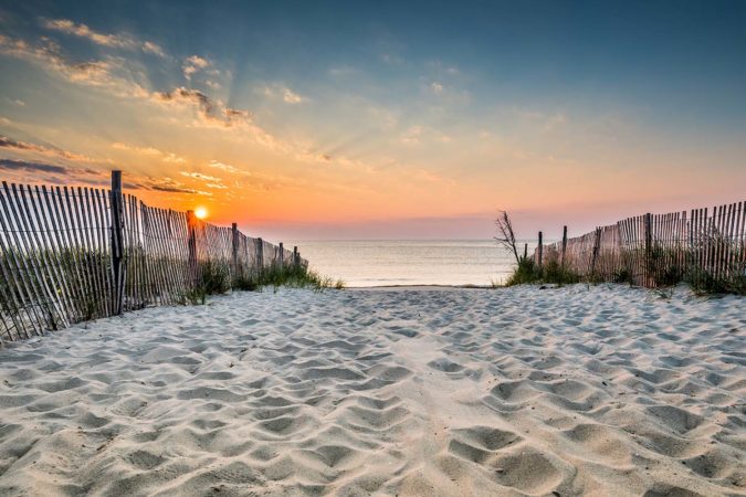 Sunrise at Bethany Beach in Delaware, USA