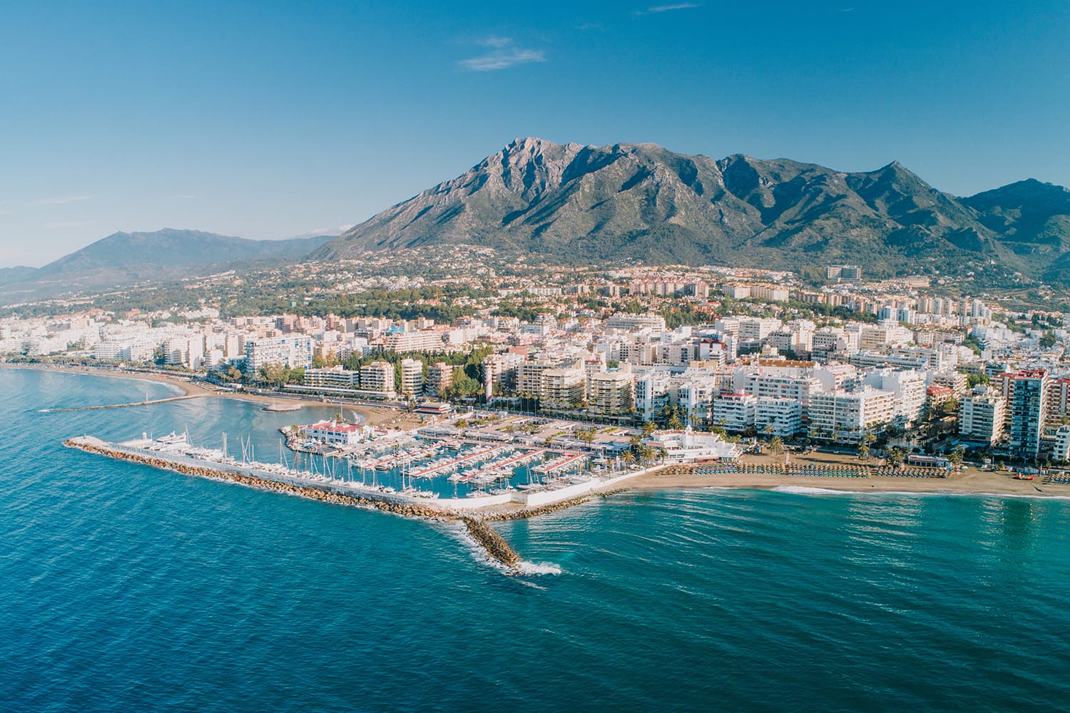 Aerial view of Marbella, Spain