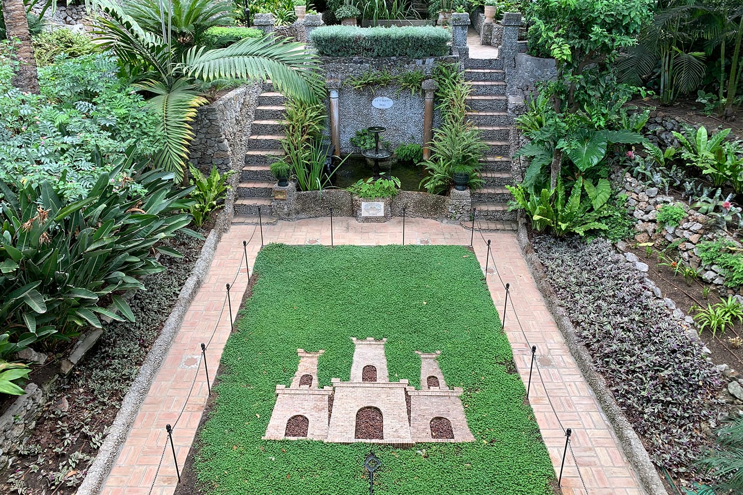 Alameda Botantical Gardens, Gibraltar with flag logo on grass